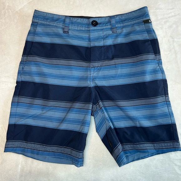 Volcom Blue Striped Shorts - Picture 1 of 9